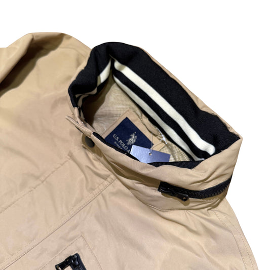 Campera abrigo Polo ASSN impermeable con capucha hombre // beige