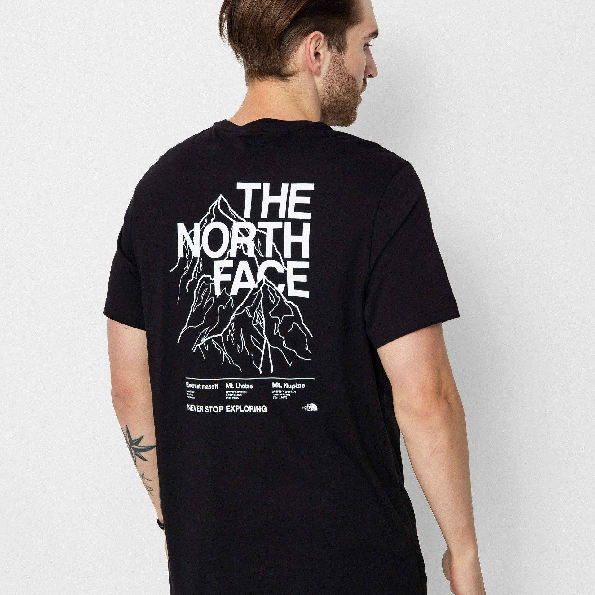 Remera North face Mountain logo en espalda // negra