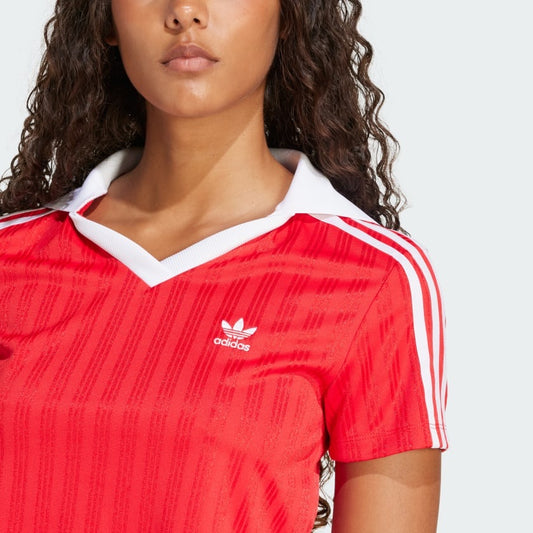 Remera Adidas originals crop tela satén deportiva // roja