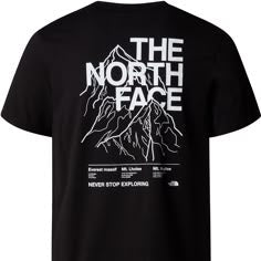 Remera North face Mountain logo en espalda // negra