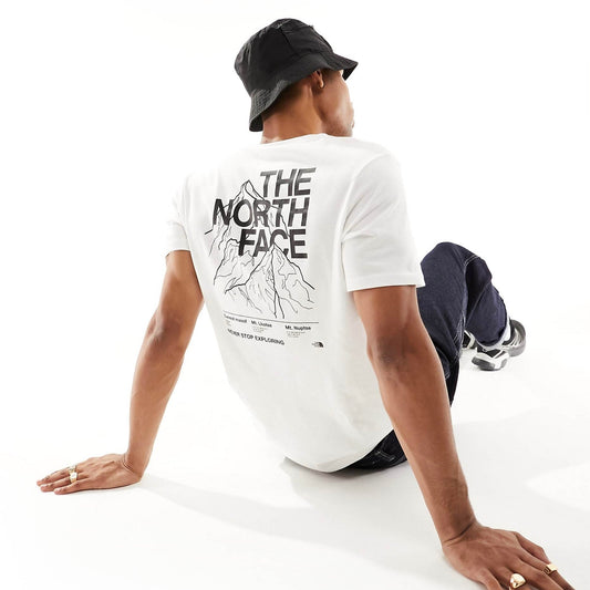 Remera North face Mountain logo en espalda // blanca