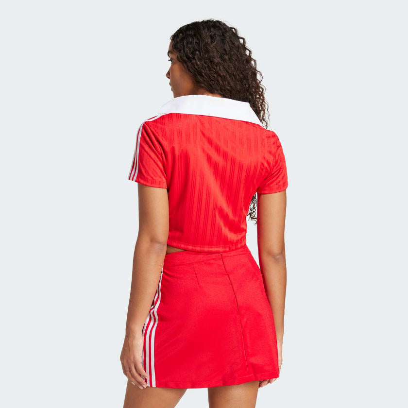 Remera Adidas originals crop tela satén deportiva // roja