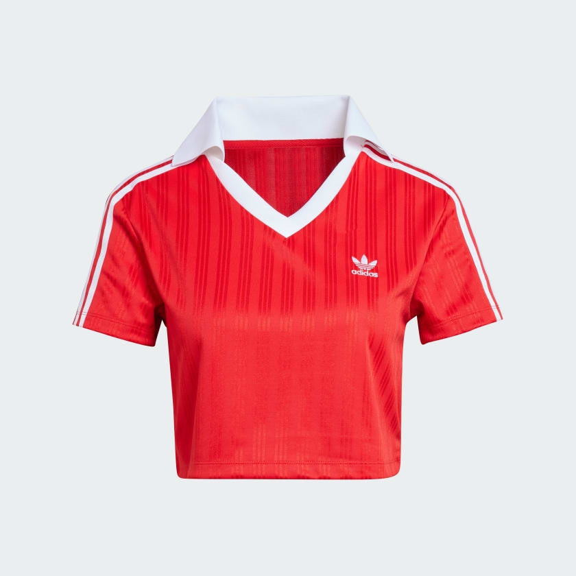 Remera Adidas originals crop tela satén deportiva // roja