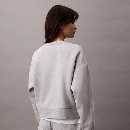 Buzo Calvin Klein con felpa logo chico Oversized // gris