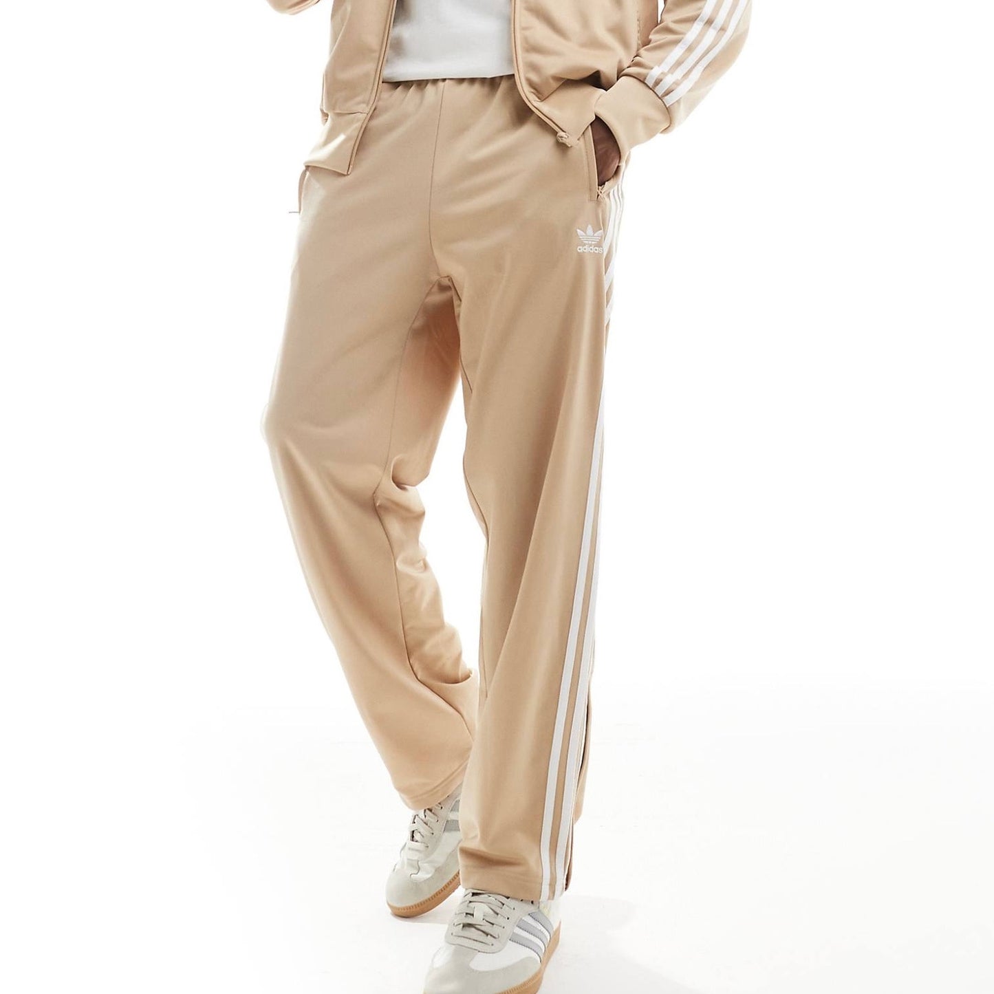 Pantalón Adidas Originals tela satén deportiva // beige