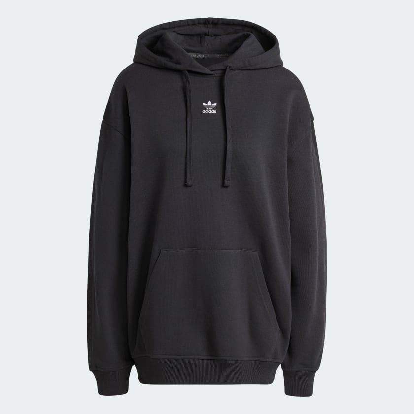 Hoodie Adidas Originals oversized con felpa por dentro // negro