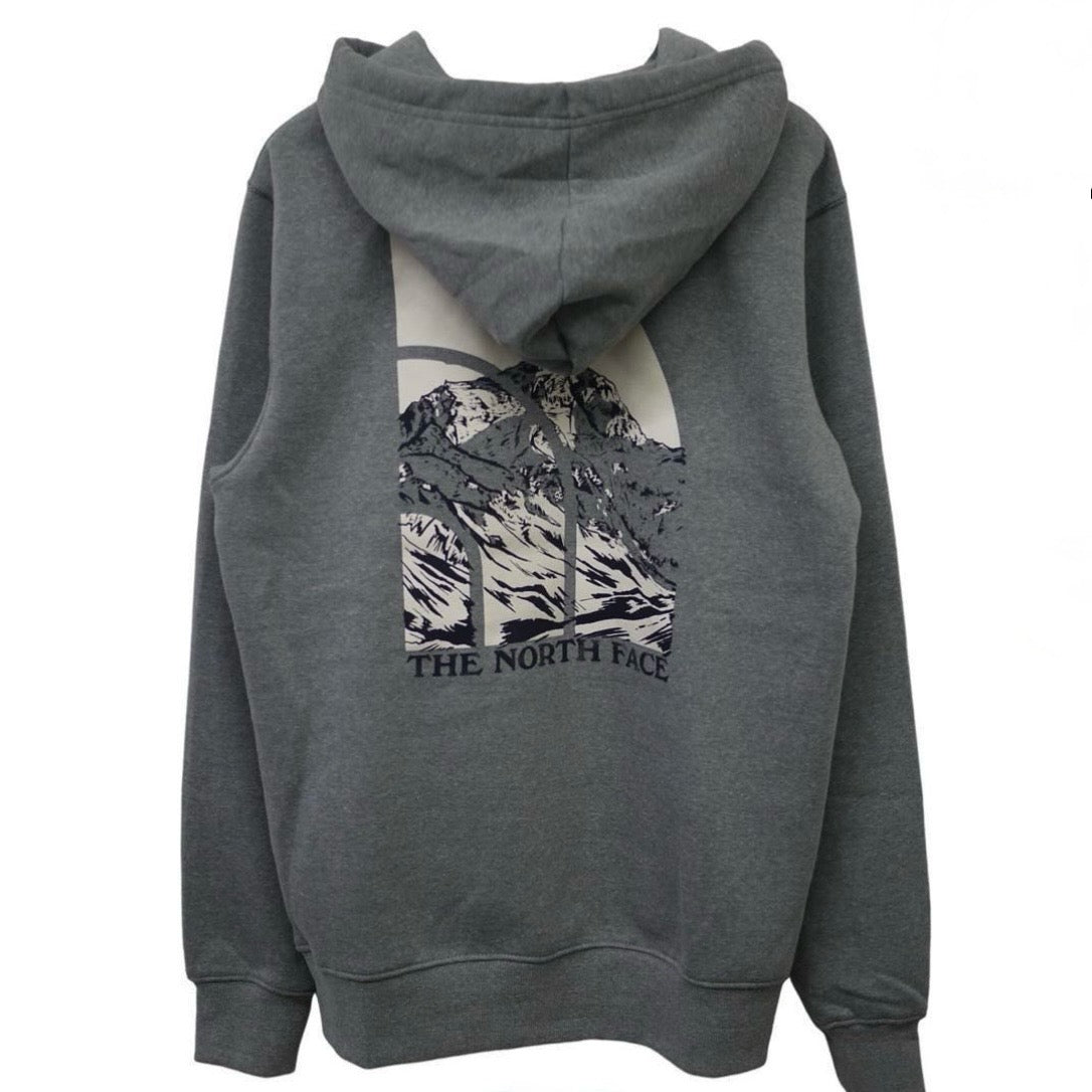 HOODIE North face logo mountain en espalda // gris